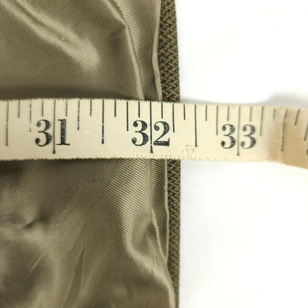 Chaps Ralph Lauren Men's Khaki Windowpane Wool Sport Coat‎ 46R Vintage